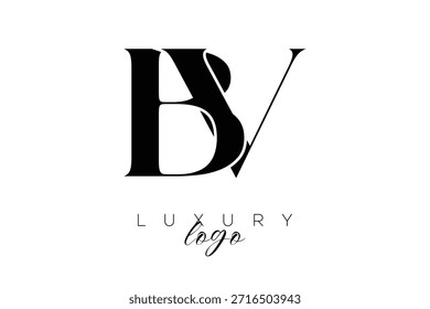 BV Serif Letter Monogramm Typografie Logo für elegante Premium-Branding-Identität