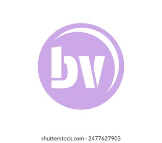 BV sport emblem or team logotype. Ball logo with a combination of Initial letter B and V for balls shop, sports company, training, club badge. Vector illustration.