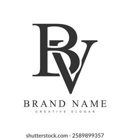 BV trendy logotype template. Initial letter b and v classic font style. Creative logo for company name or identity. Vector illustration.