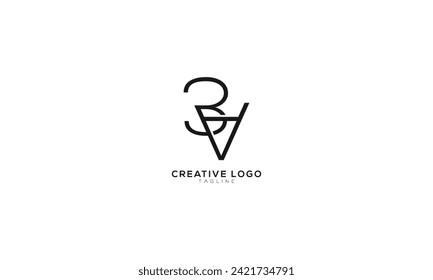 BV VB 3A Abstract initial monogram letter alphabet logo design