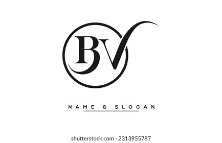 BV,  VB  Abstract  Letters  Logo  Monogram