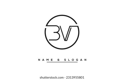 BV,  VB  Abstract  Letters  Logo  Monogram