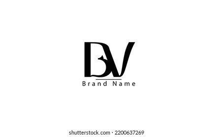 BV VB B V abstract vector logo monogram template