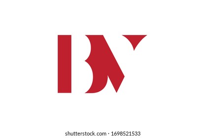 BV or VB and B or V Letter Initial Logo Design, Vector Template