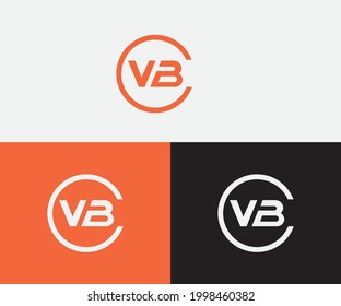 BV VB letter design logo logotype icon concept with serif font