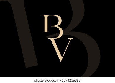 BV or VB letter logo icon design. Classic style luxury initials monogram.