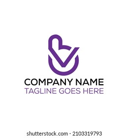 Diseño de logotipo de BV o VB