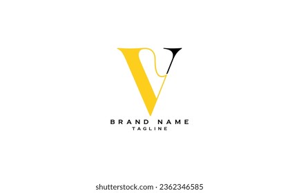 BV, VB, V, Abstract initial monogram letter alphabet logo design