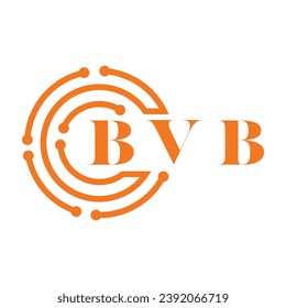 Diseño de letras BVB. Diseño del logotipo de la tecnología de letras BVB sobre fondo blanco. Diseño del logotipo BVB Monograma para emprendedores y empresas