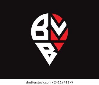 diseño de logotipo de la forma de la ubicación de la letra BVB