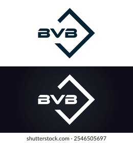 Logo de BVB. Diseño B V B. Carta blanca de BVB. BVB, B V B diseño de logotipo de la letra.