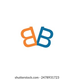 BVB three initial letter iconic line negative space minimal logo design vector template. monogram,
