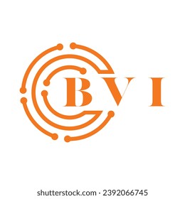 Diseño de letras BVI. Diseño del logotipo de la tecnología de letras BVI sobre fondo blanco. Diseño del logotipo de Monograma BVI para emprendedores y empresas
