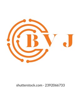 Diseño de letras BVJ. Diseño del logotipo de la tecnología de letras BVJ sobre fondo blanco. Diseño del logotipo BVJ Monogram para empresarios y empresas