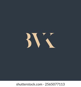 BVK abstract letter logo design. This logo is designed by three abstract letters.