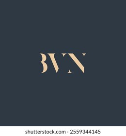 BVN abstract letter logo design. This logo is designed by three abstract letters.