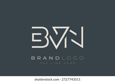 Diseño de logotipo de carta abstracta BVN. Diseño moderno del logotipo del negocio con tipografía Abstractas y estilo contemporáneo