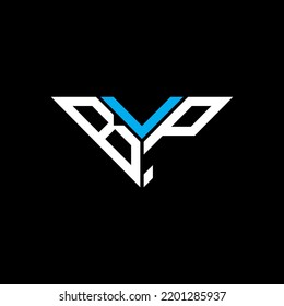 BVP letter logo creative design with vector graphic, BVP simple and modern logo in triangle shape.