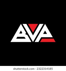 Diseño del logotipo de la letra triangular BVP con forma triangular. Monograma de diseño del logotipo del triángulo BVP. Plantilla de logotipo vectorial de triángulo BVP con color rojo. Logotipo triangular BVP Diseño sencillo, elegante y lujoso