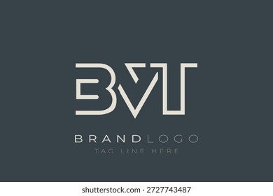 BVT Logo für abstrakte Buchstaben. Modernes Business-Logo-Design mit abstrakter Typografie und zeitgenössischem Stil