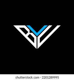 BVU letter logo creative design with vector graphic, BVU simple and modern logo in triangle shape.