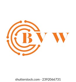 BVW letter design. BVW letter technology logo design on white background. BVW Monogram logo design for entrepreneur and business