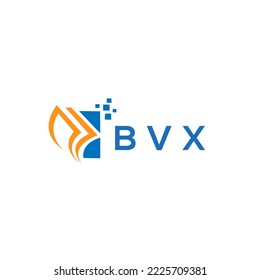 BVX credit repair accounting logo design on white background. BVX creative initials Growth graph letter logo concept. BVX business finance logo design.
