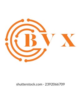 BVX letter design. BVX letter technology logo design on white background. BVX Monogram logo design for entrepreneur and business