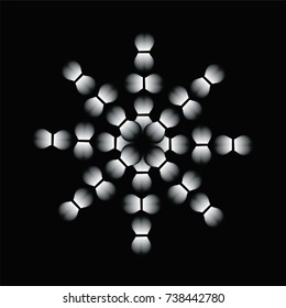 B&W abstract fantasy untitled on a black background.