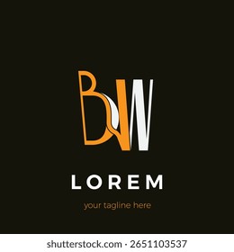 BW alphabet letter logo vector icon