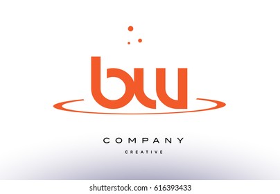 BW B W creative orange swoosh dots alphabet company letter logo design vector icon template