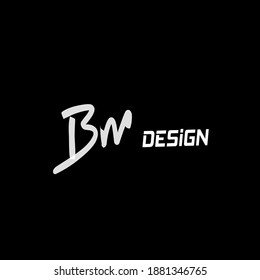 BW B W Initial handwriting creative fashion elegant design logo template vector