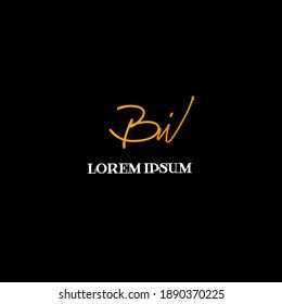BW B W Escritura manual inicial moda creativa diseño elegante logo Firmar plantilla vector icono