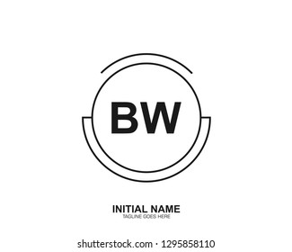 BW B W Initial logo letter with minimalist concept vector