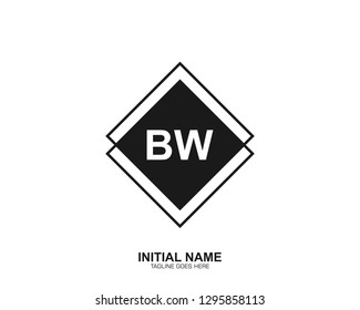 BW B W Initial logo letter with minimalist concept vector