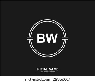 BW B W Initial logo letter with minimalist concept vector