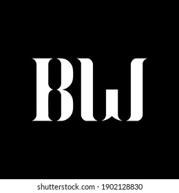BW B W letter logo design. Initial letter BW uppercase monogram logo white color. BW logo, B W design. BW, B W