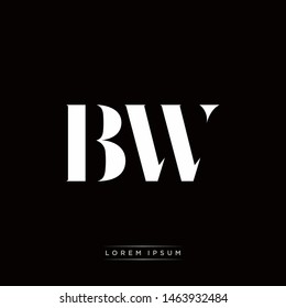 BW B W Logo Monogram with Black and White Colors