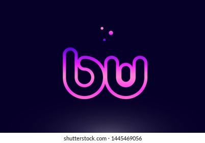 bw b w pink blue alphabet letter combination logo design suitable for a company or business