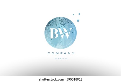 bw b w  watercolor grunge vintage alphabet company letter combination logo circle design vector icon template 