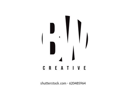 BW B W White Letter Logo Design with Circle Background Vector Illustration Template.