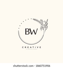 BW Beauty vector initial logo art, handwriting logo of initial signature, wedding, fashion, jewerly, boutique, floral and botanical with creative template for any company or business.