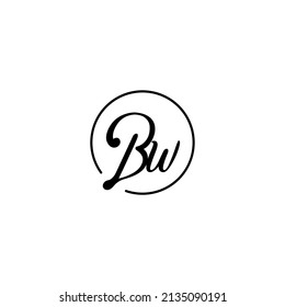 BW circle feminine concept initial logo best for beauty and fashion