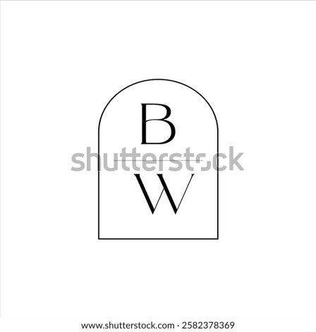 BW Classic Monogram.Modern Creative WB Logo Design. icon initial Based Monogram and Letters in Luxury vector.Print.