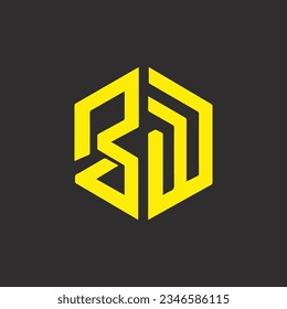 Diseño creativo y moderno del logotipo vectorial de BW