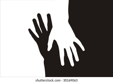 B&W hands vector illustration