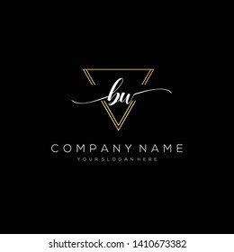 BW handwriting initial logo template vector.