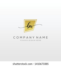 BW handwriting initial logo template vector.
