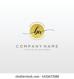 BW handwriting initial logo template vector.