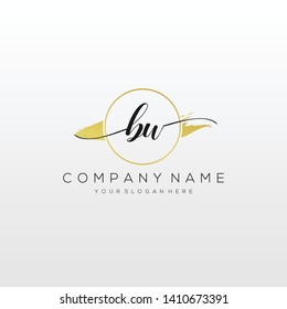 BW handwriting initial logo template vector.
